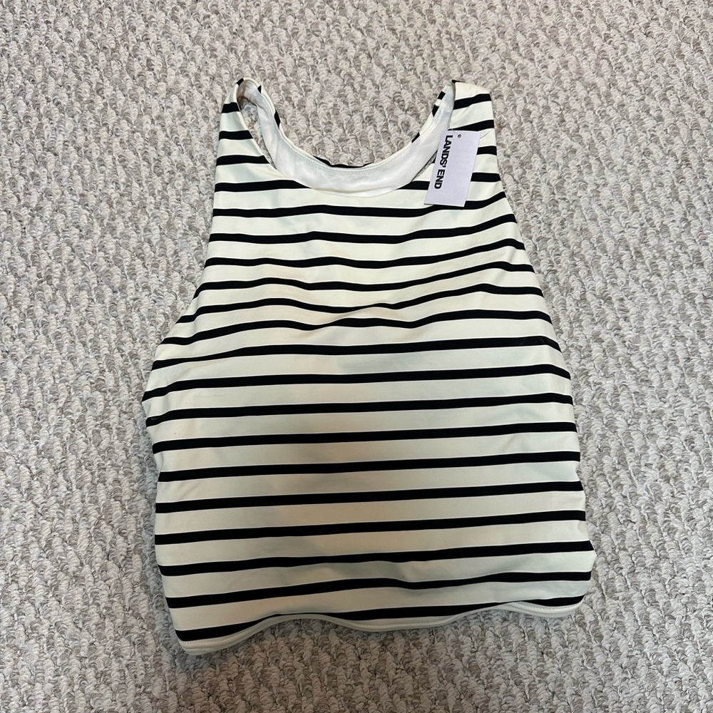 Lands End NWT Women's High Neck Racerback Midkini Swim Top